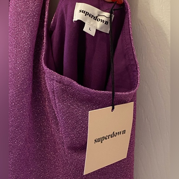 superdown. Revolve. Bianca Racer Back Top. Size Large. Purple. Sparkle. 💜✨ NWT - Picture 12 of 15